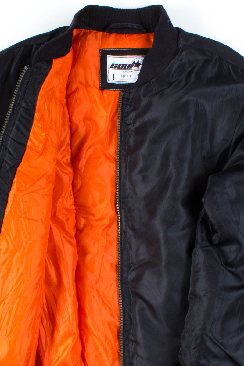 Black & Orange Bomber Jacket