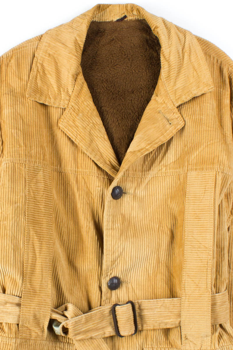 Gold Corduroy Belted Coat