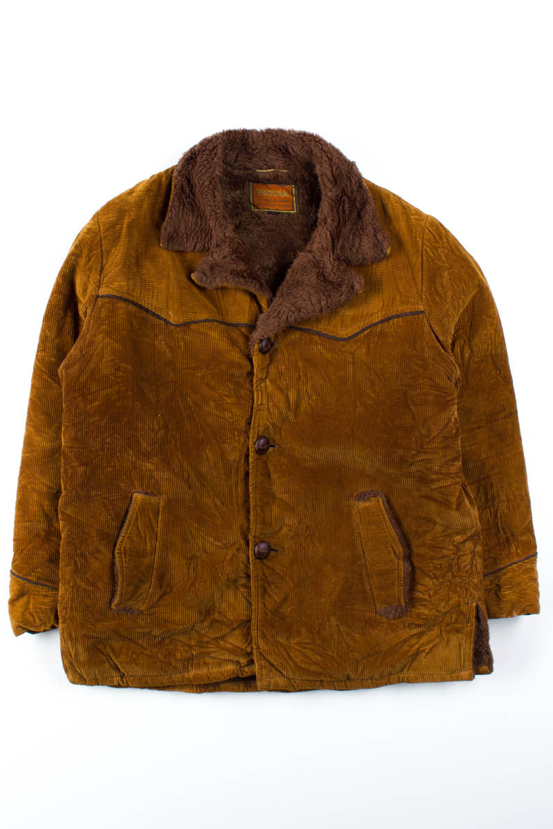 Brown Sherpa Lined Corduroy Coat 4