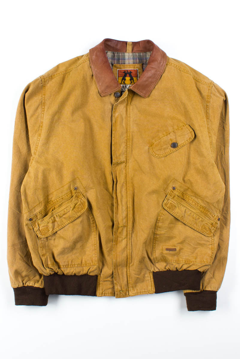 Brown Canvas Bomber Jacket