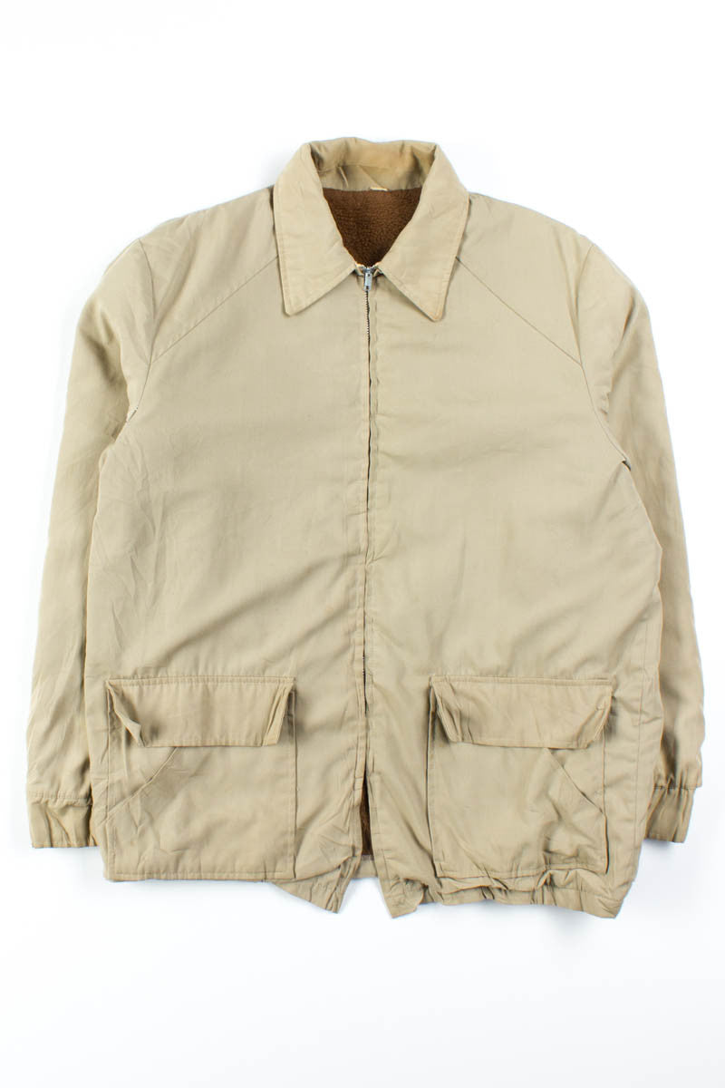 Tan & Brown Sherpa Lined Jacket
