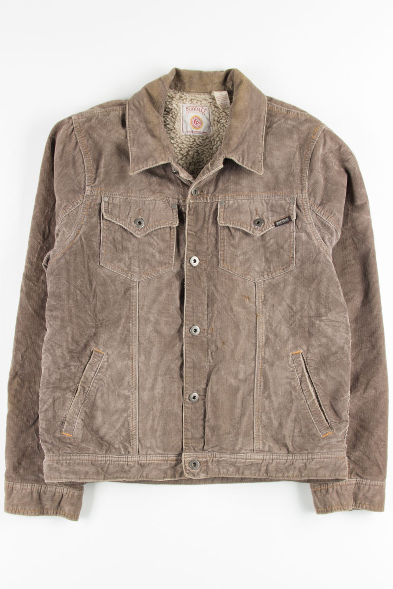 Brown Sherpa Lined Corduroy Coat