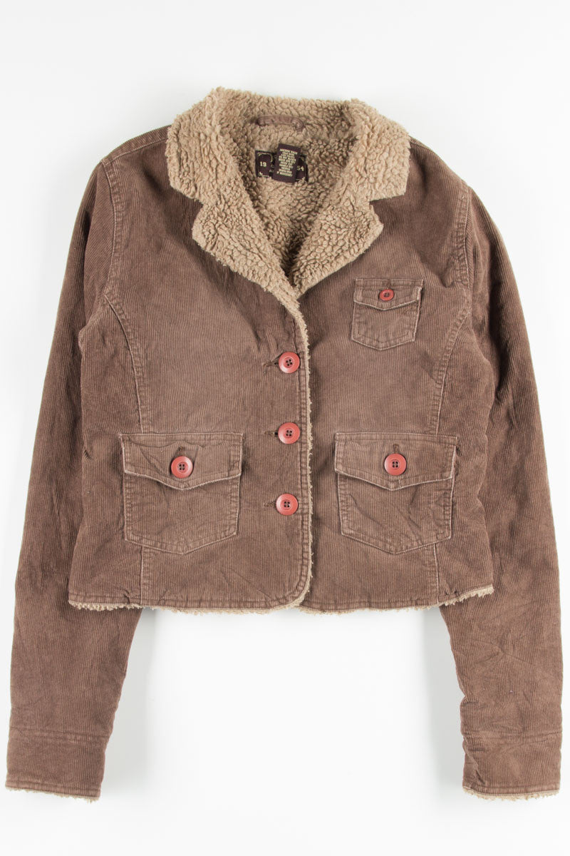 Brown Sherpa Lined Corduroy Jacket 1