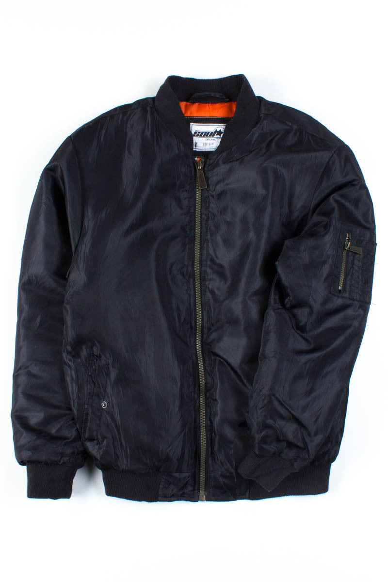 Black & Orange Bomber Jacket
