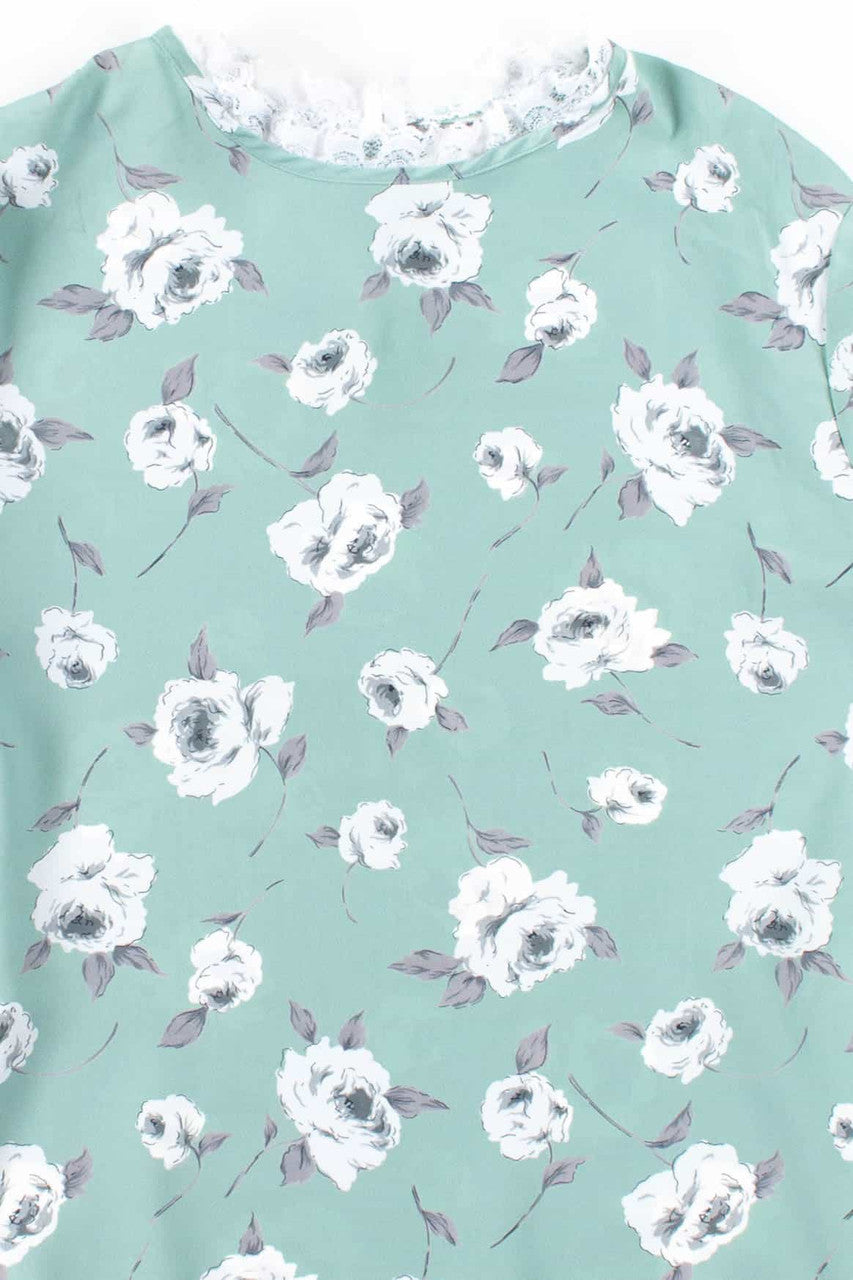 Mint Floral Lace Blouse