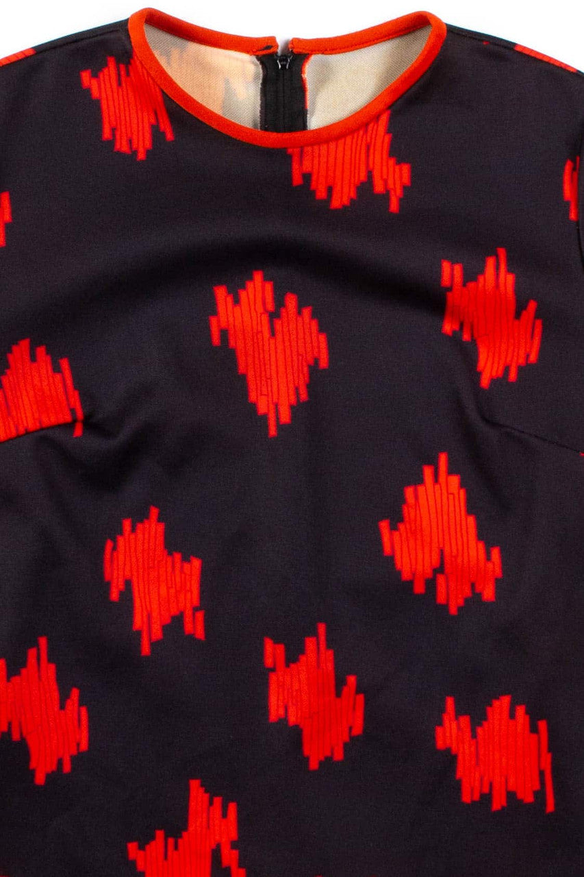 Vintage Black & Red Slats Blouse