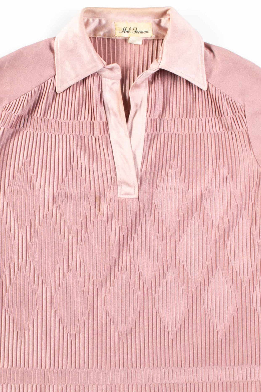 Dusty Pink Pleated Diamond Blouse