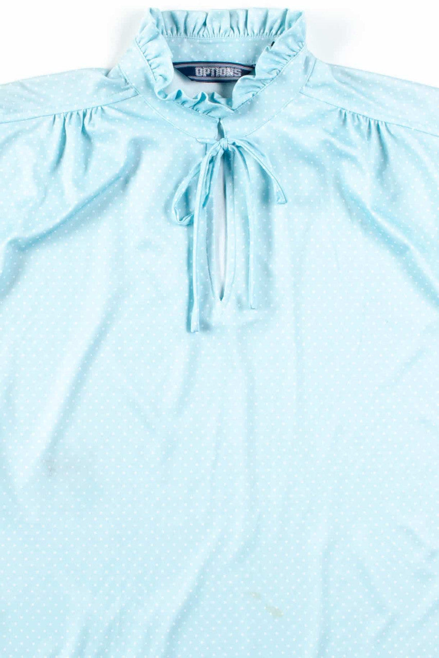 Blue Polka Dot Sleeveless Blouse