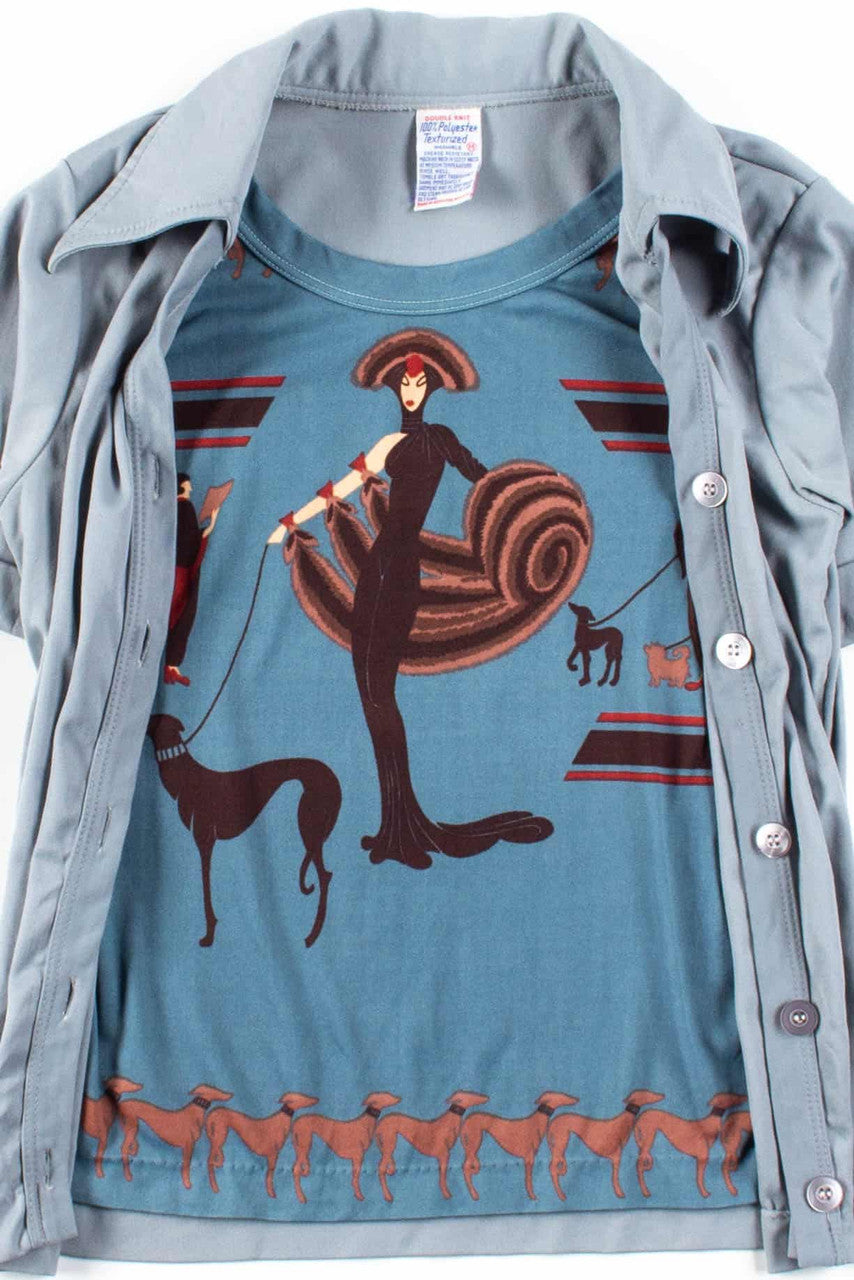 Two-In-One Erte Print Top
