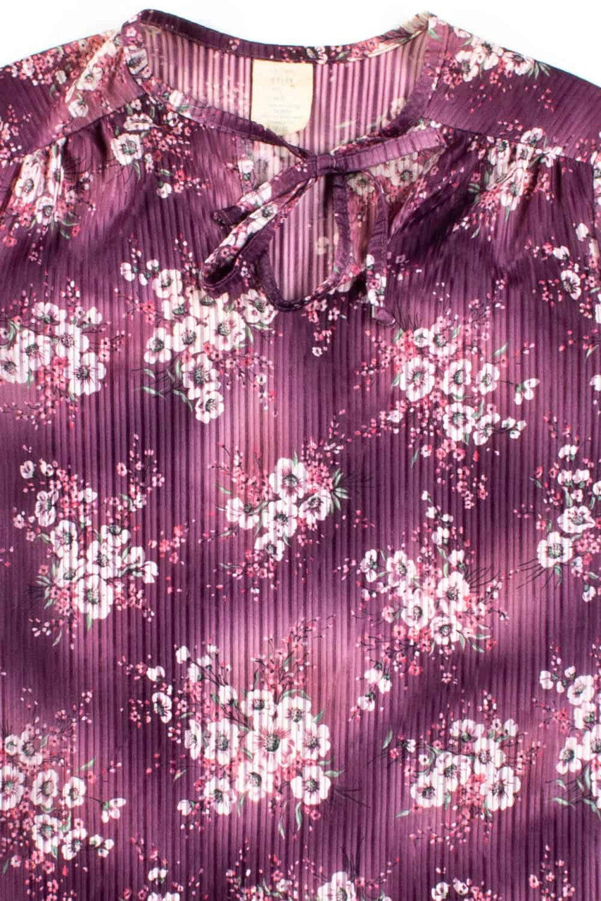 Purple Floral Blouse 1