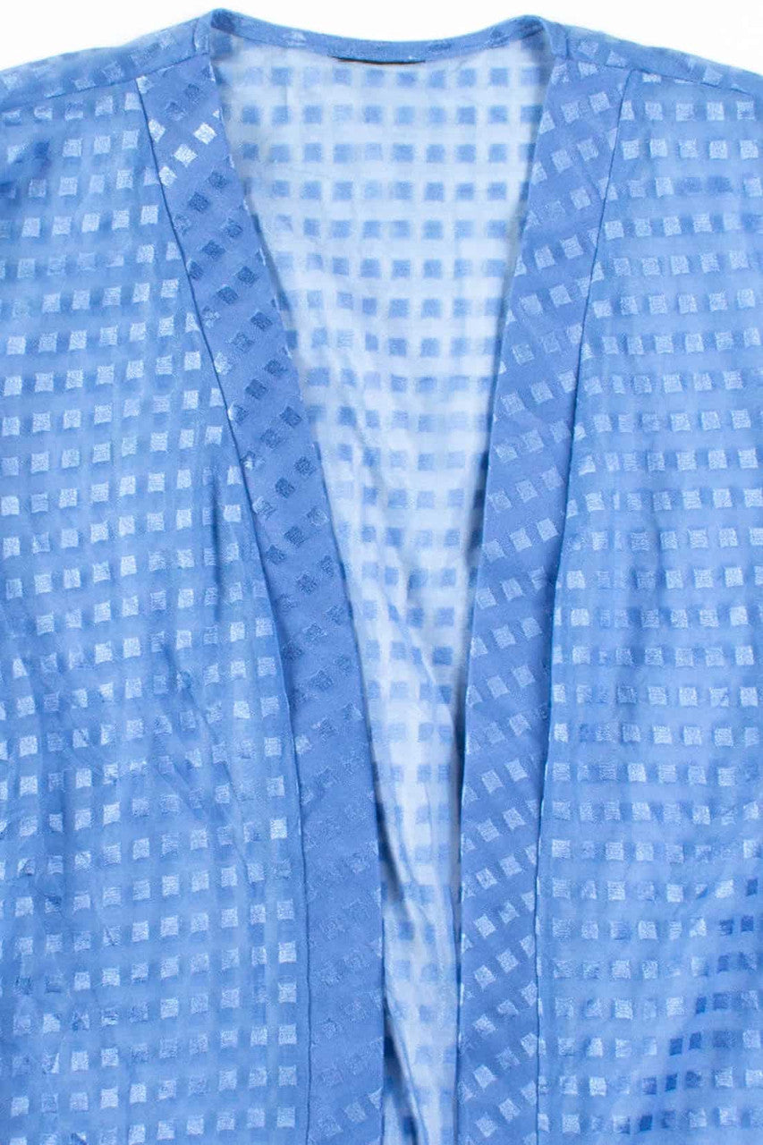 Blue Squares Sheer Cardigan