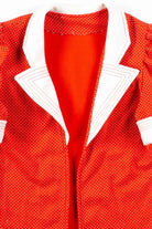 Red Dotted Open Front Vintage Shirt