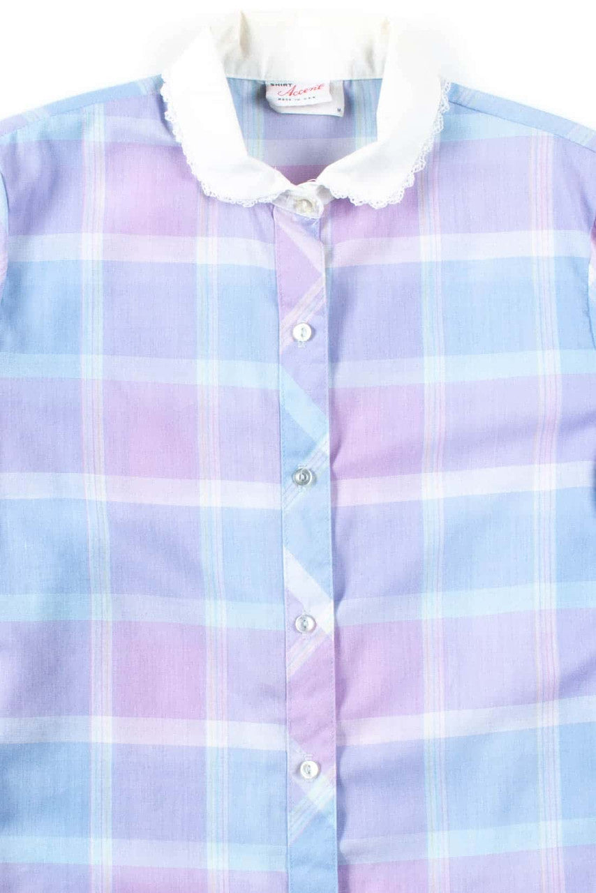 Pastel Lavender Plaid Blouse