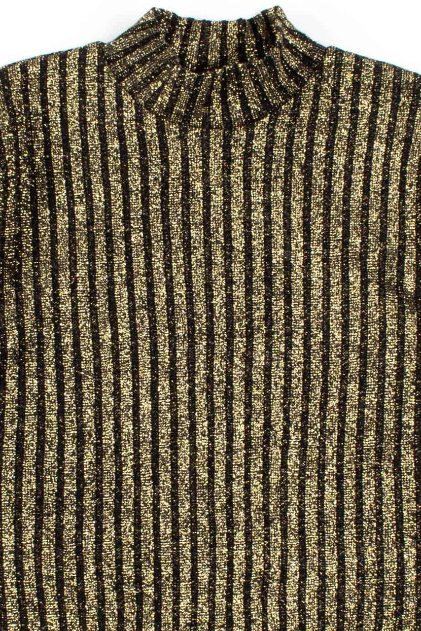 Black & Gold Metallic Striped T-Shirt