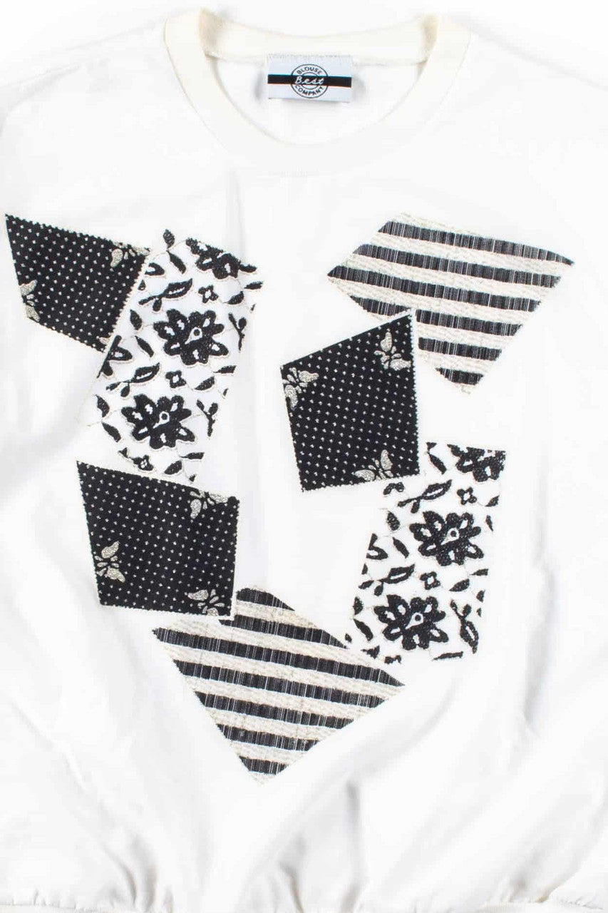White Floral Patch Blouse