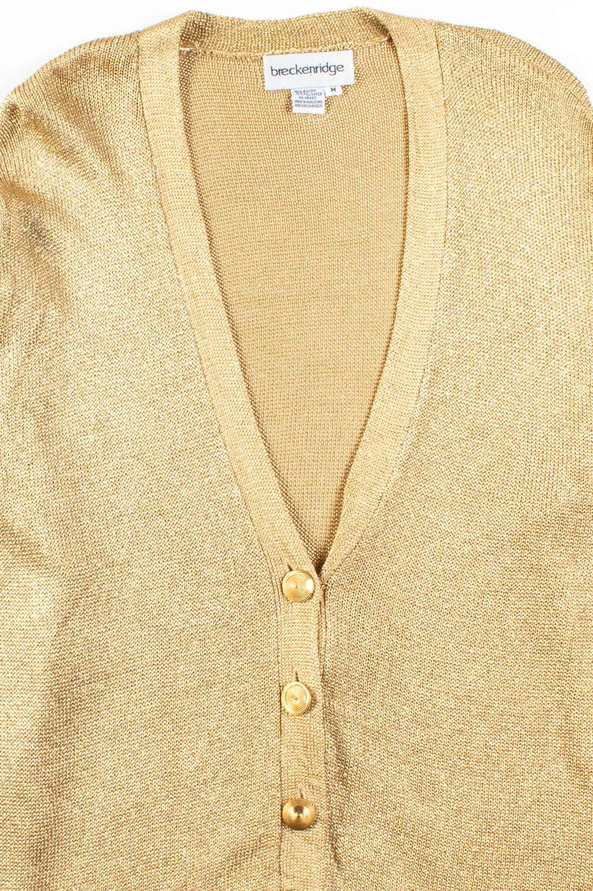 Gold Metallic Mesh Cardigan