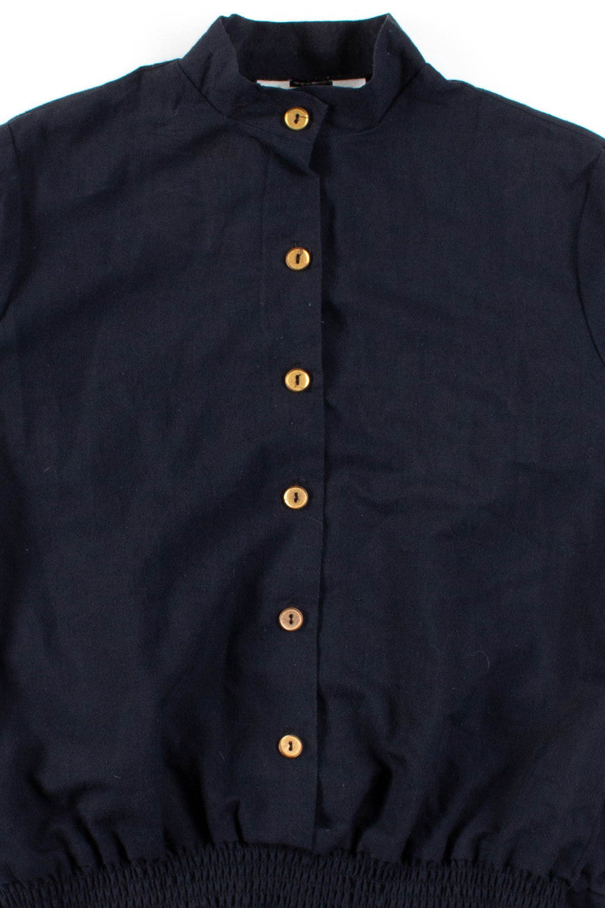 Black & Gold Button Up Blouse