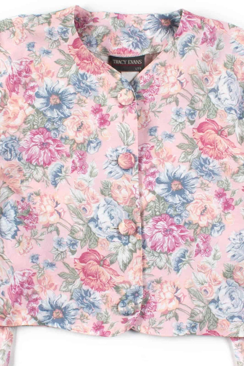 Pink Floral Crop Blouse