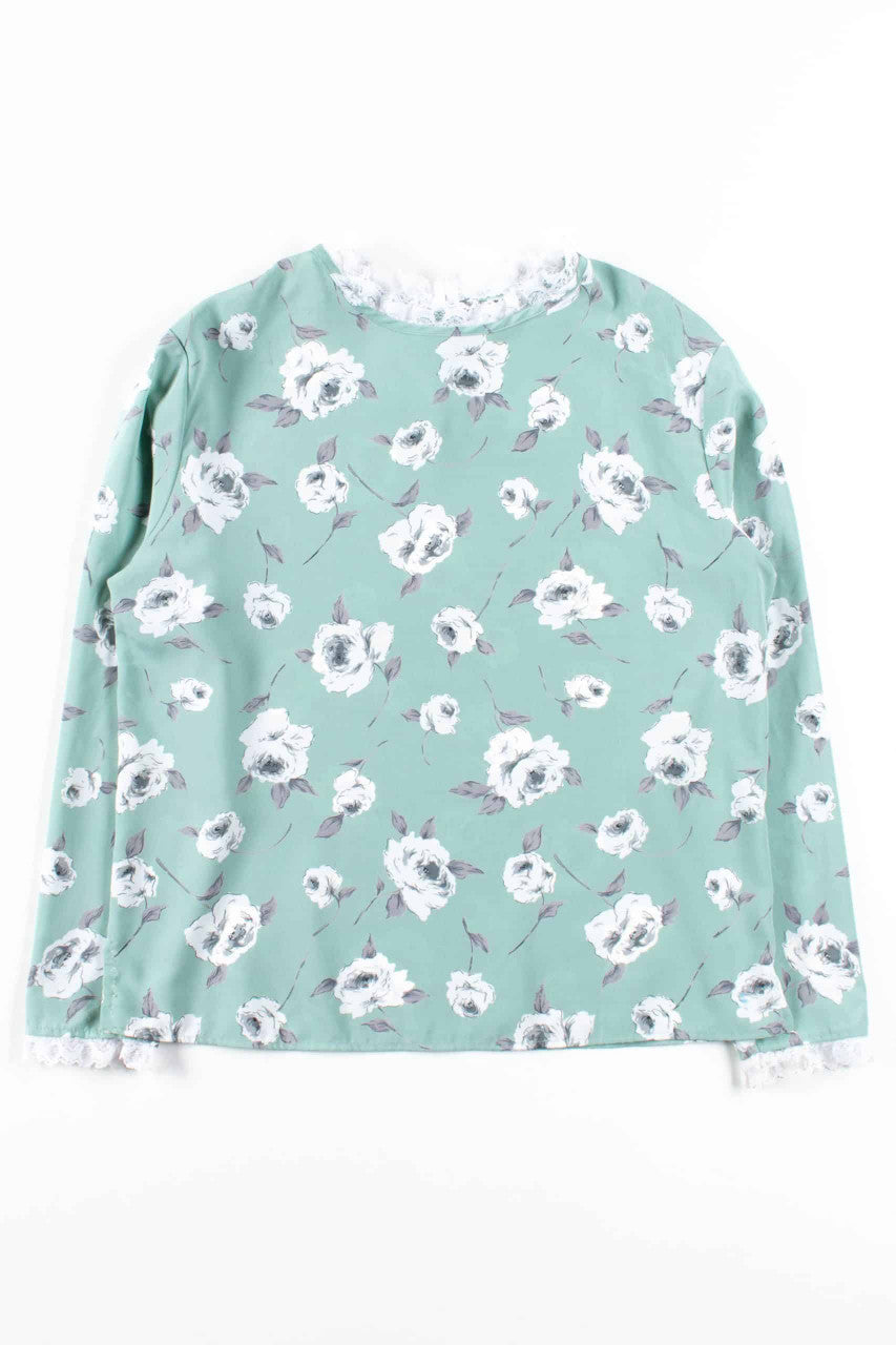 Mint Floral Lace Blouse