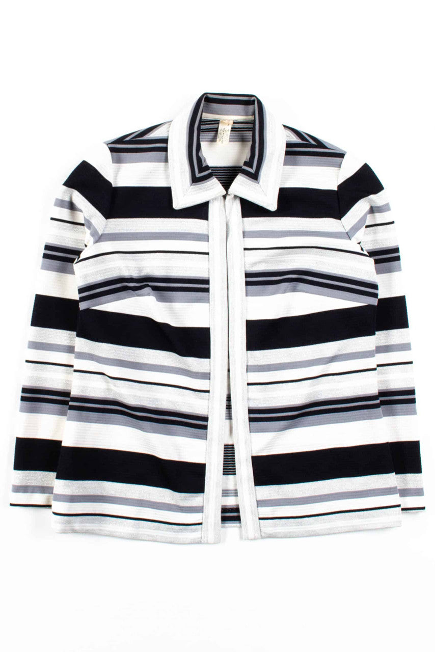Grey Glitter Striped Jacket