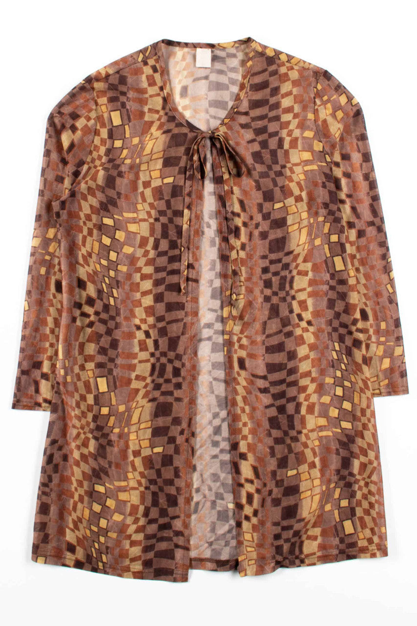 Gold Squares Sheer Kimono