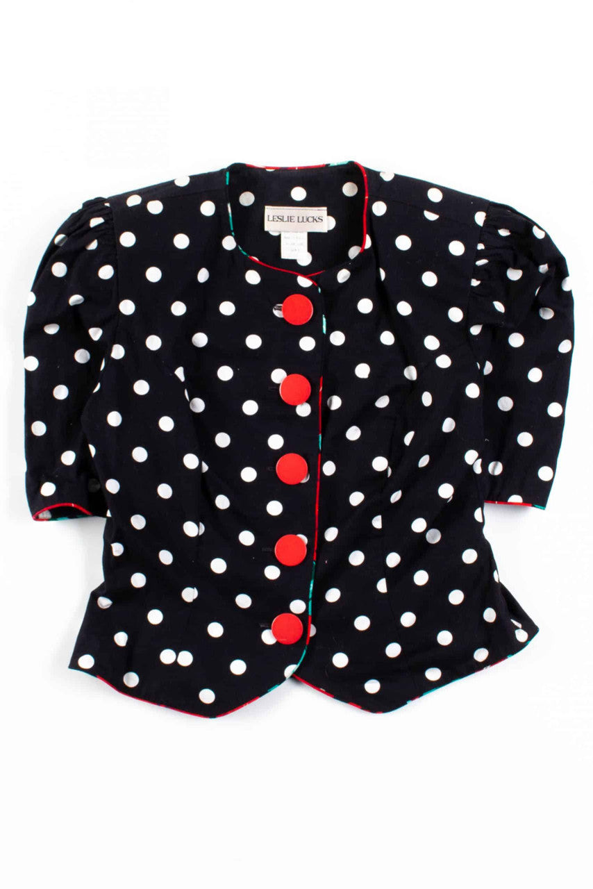 Vintage Polka Dot Button Up Vintage Top