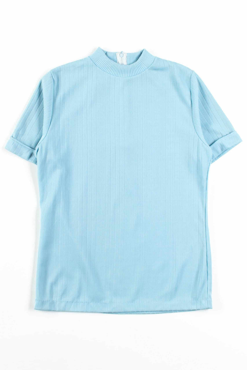 Blue Ribbed Top