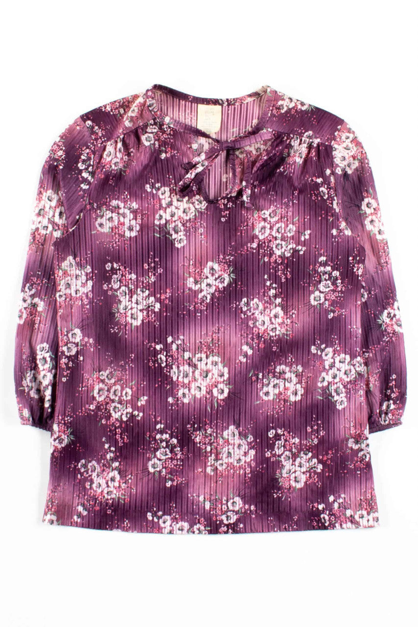 Purple Floral Blouse 1