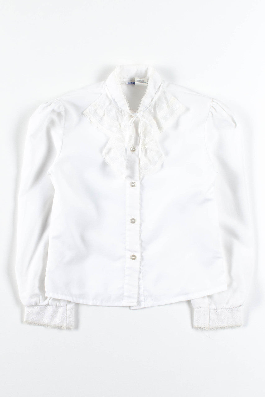 White Lace Poet Blouse