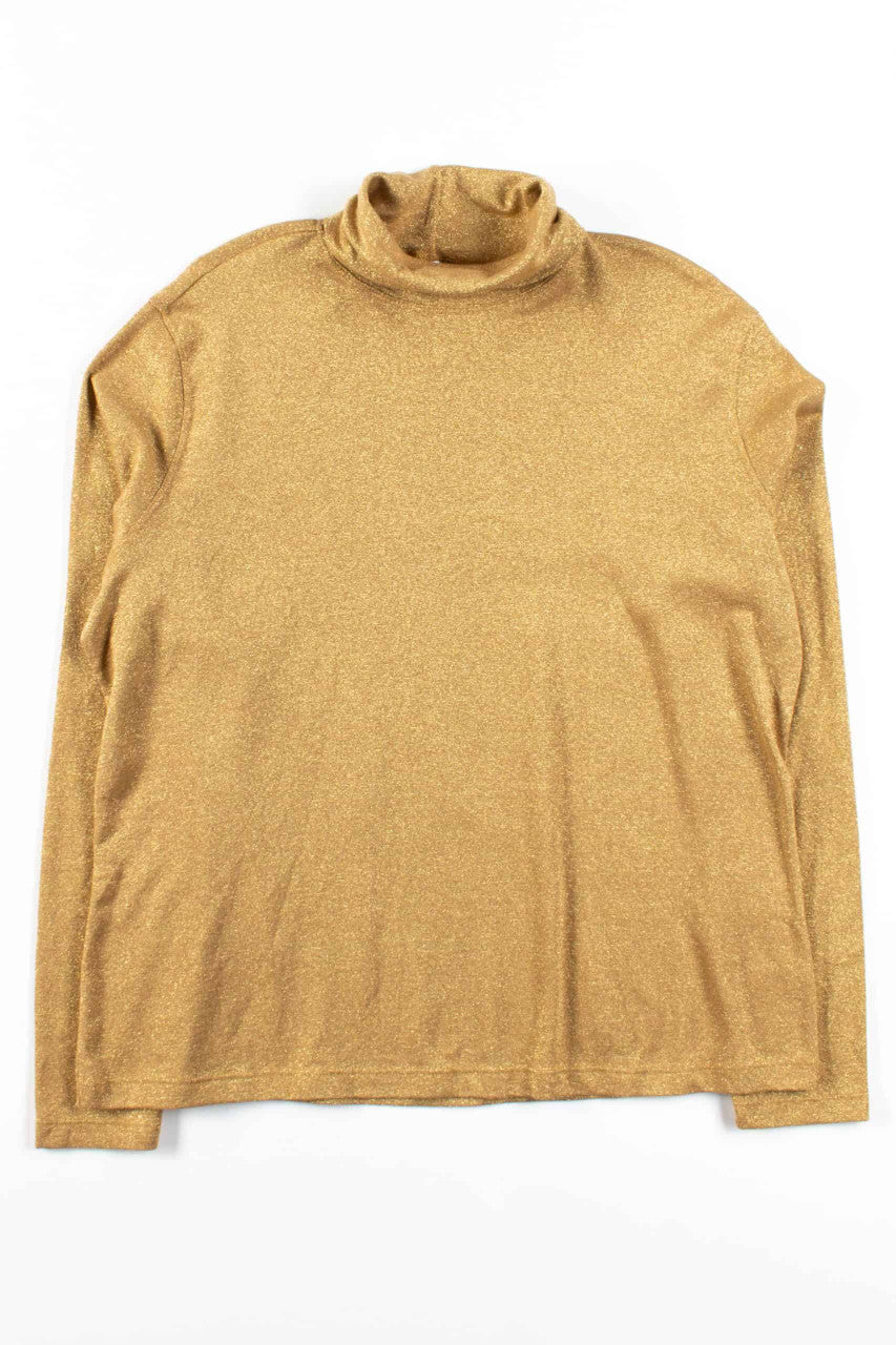 Gold Metallic Turtleneck