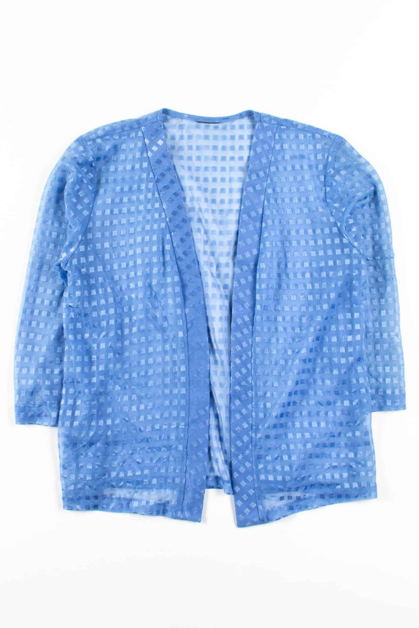 Blue Squares Sheer Cardigan