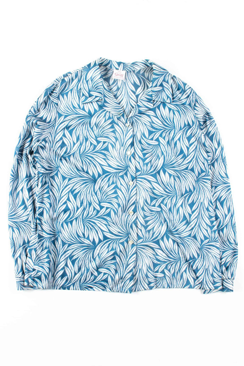 Blue Palms Floral Blouse