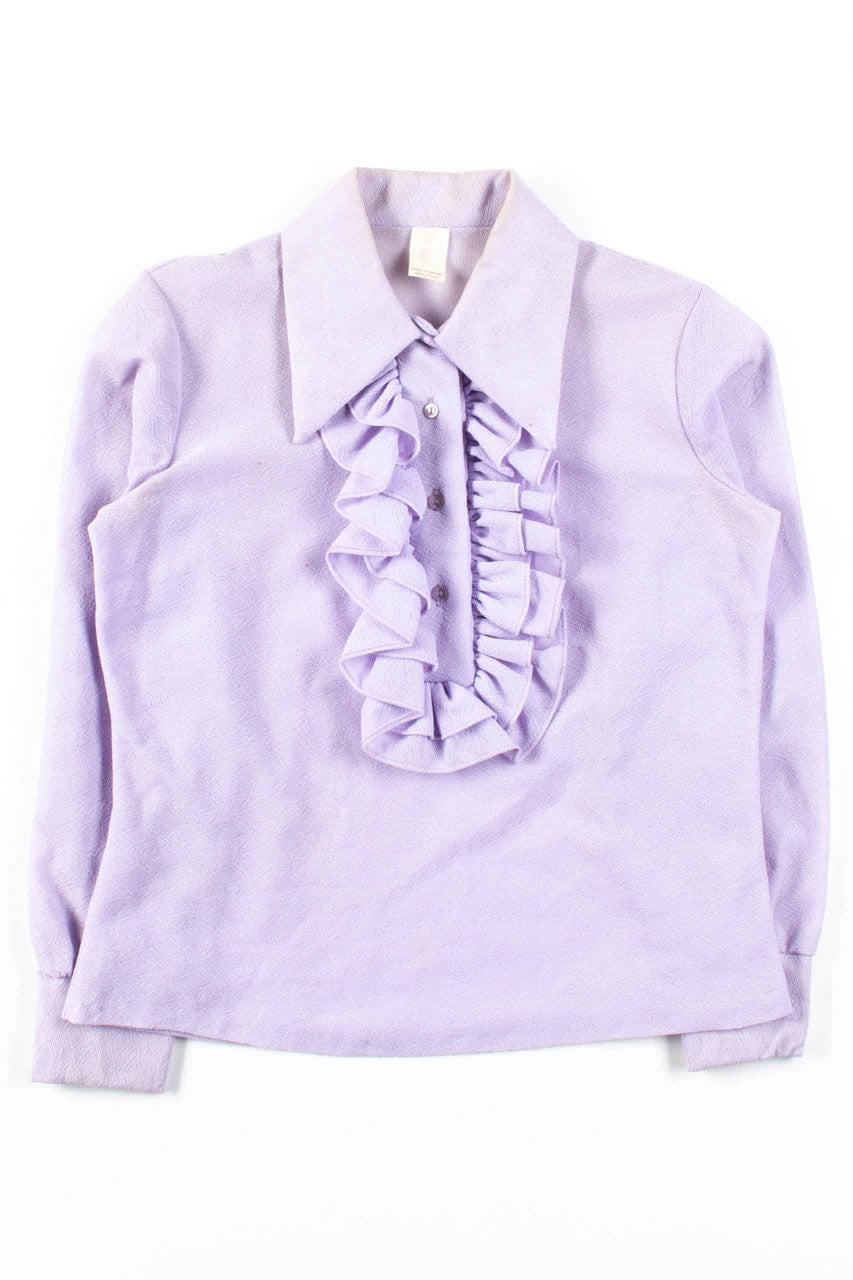 Lavender Sheer Ruffle Blouse