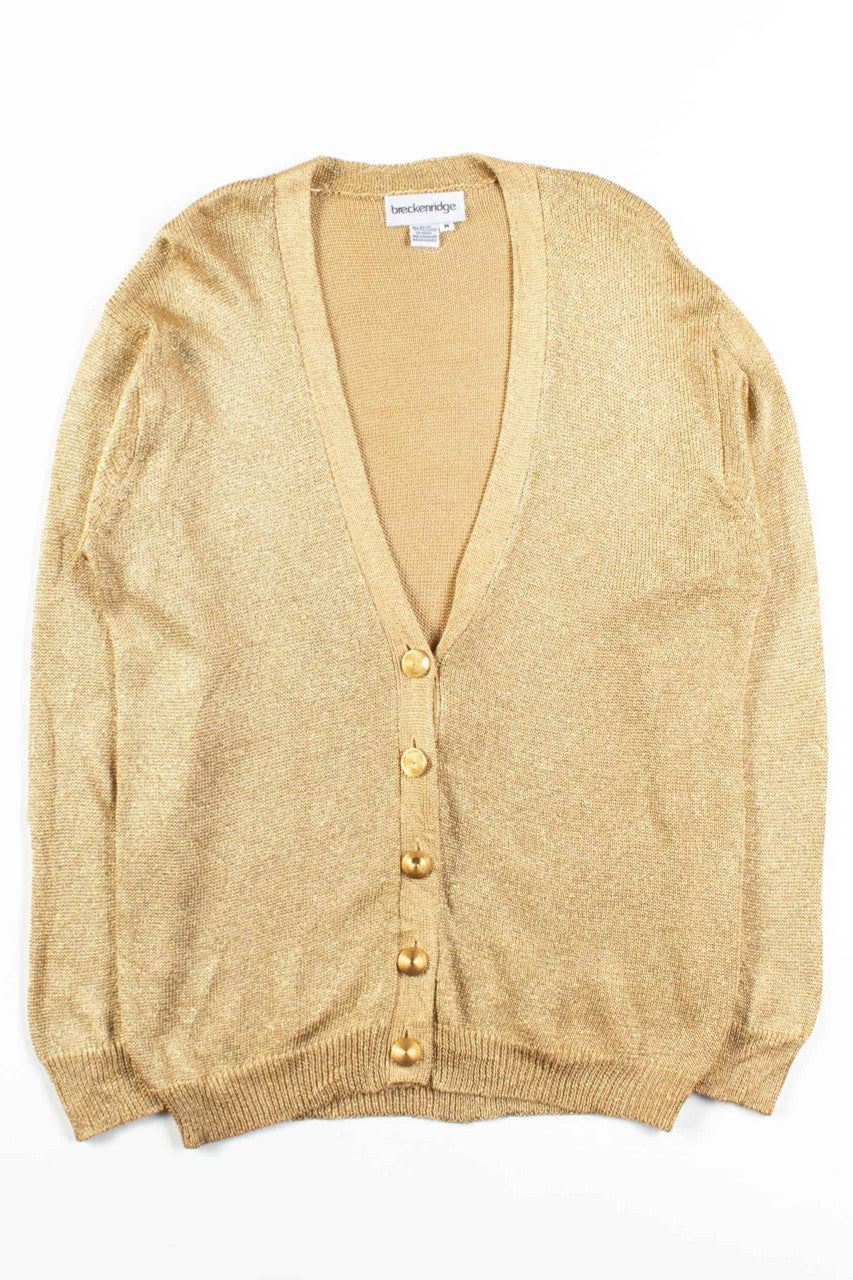 Gold Metallic Mesh Cardigan