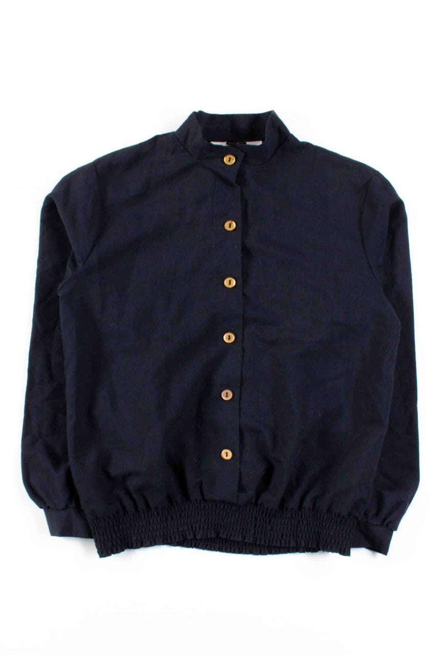 Black & Gold Button Up Blouse