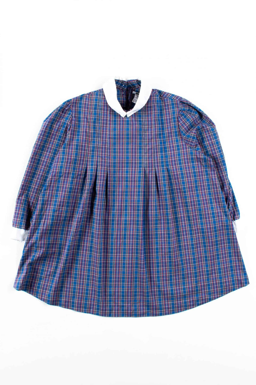 Blue Plaid Maternity Blouse