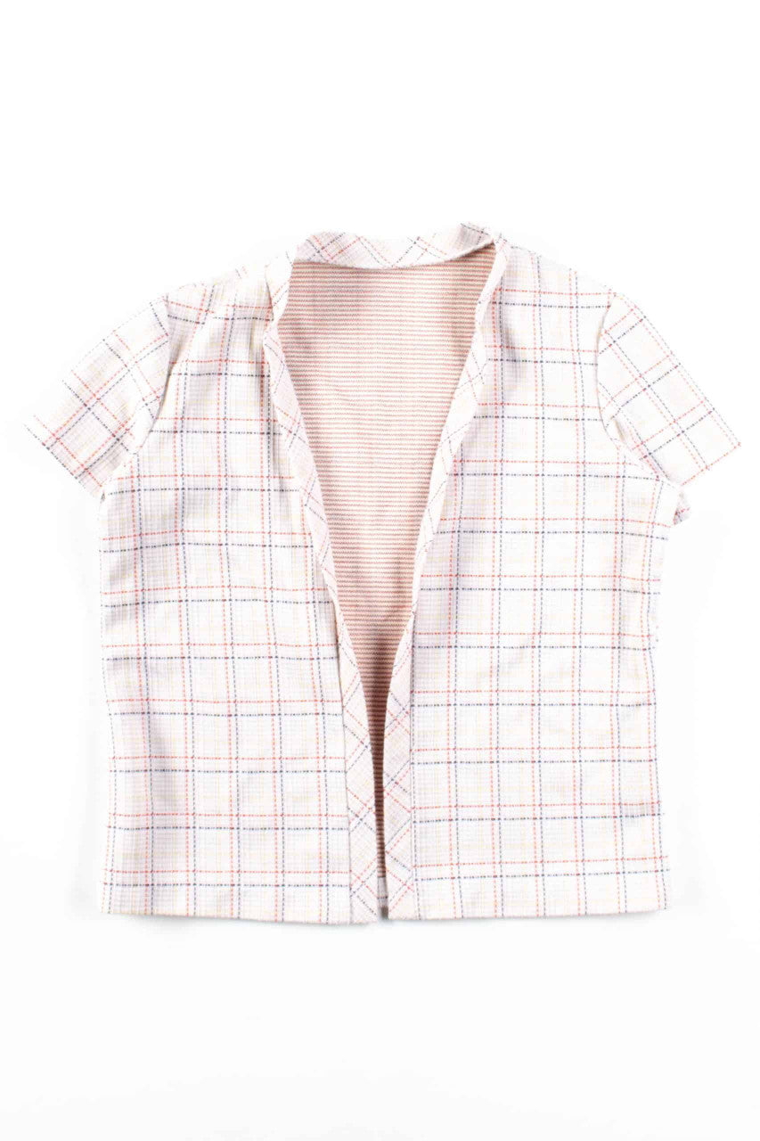 Plaid Open Front Top