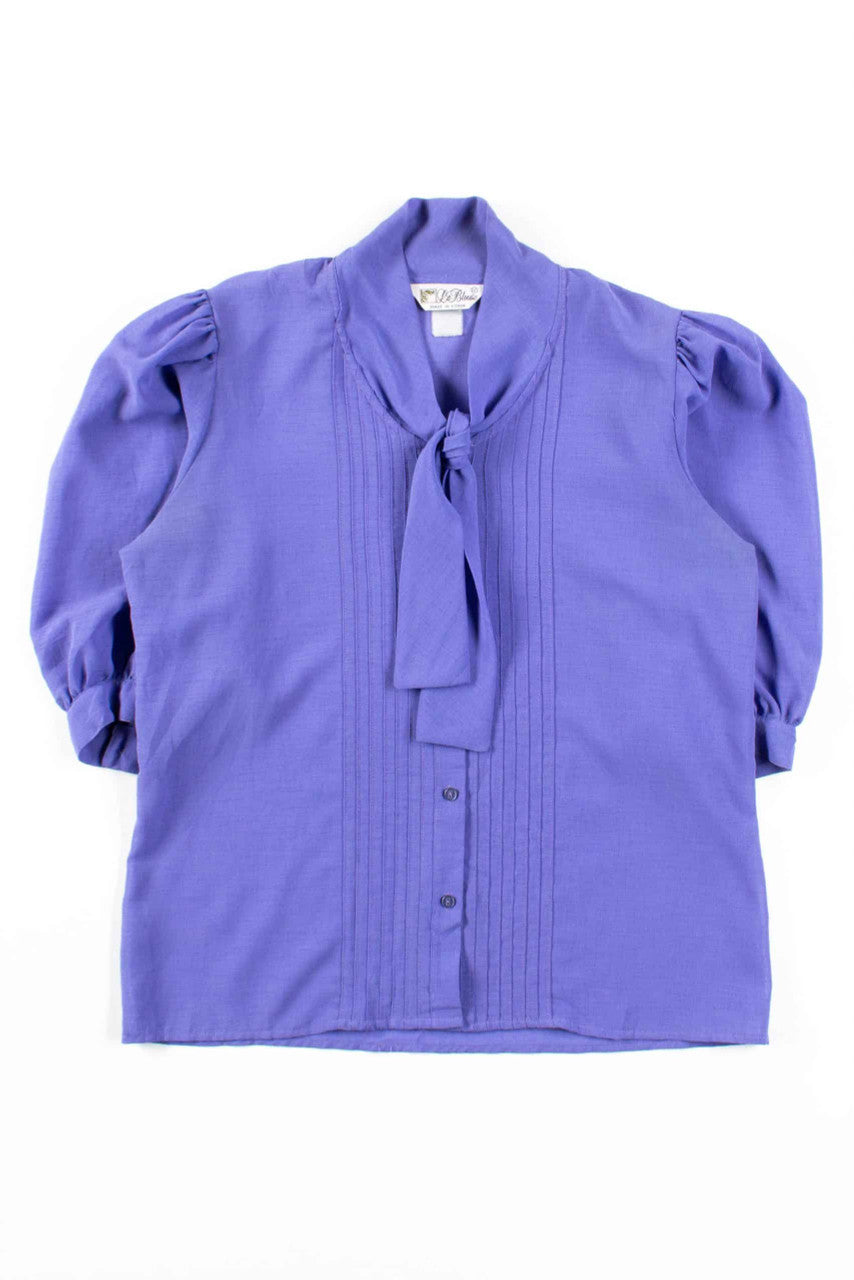 Lavender Half Sleeve Tie Neck Blouse