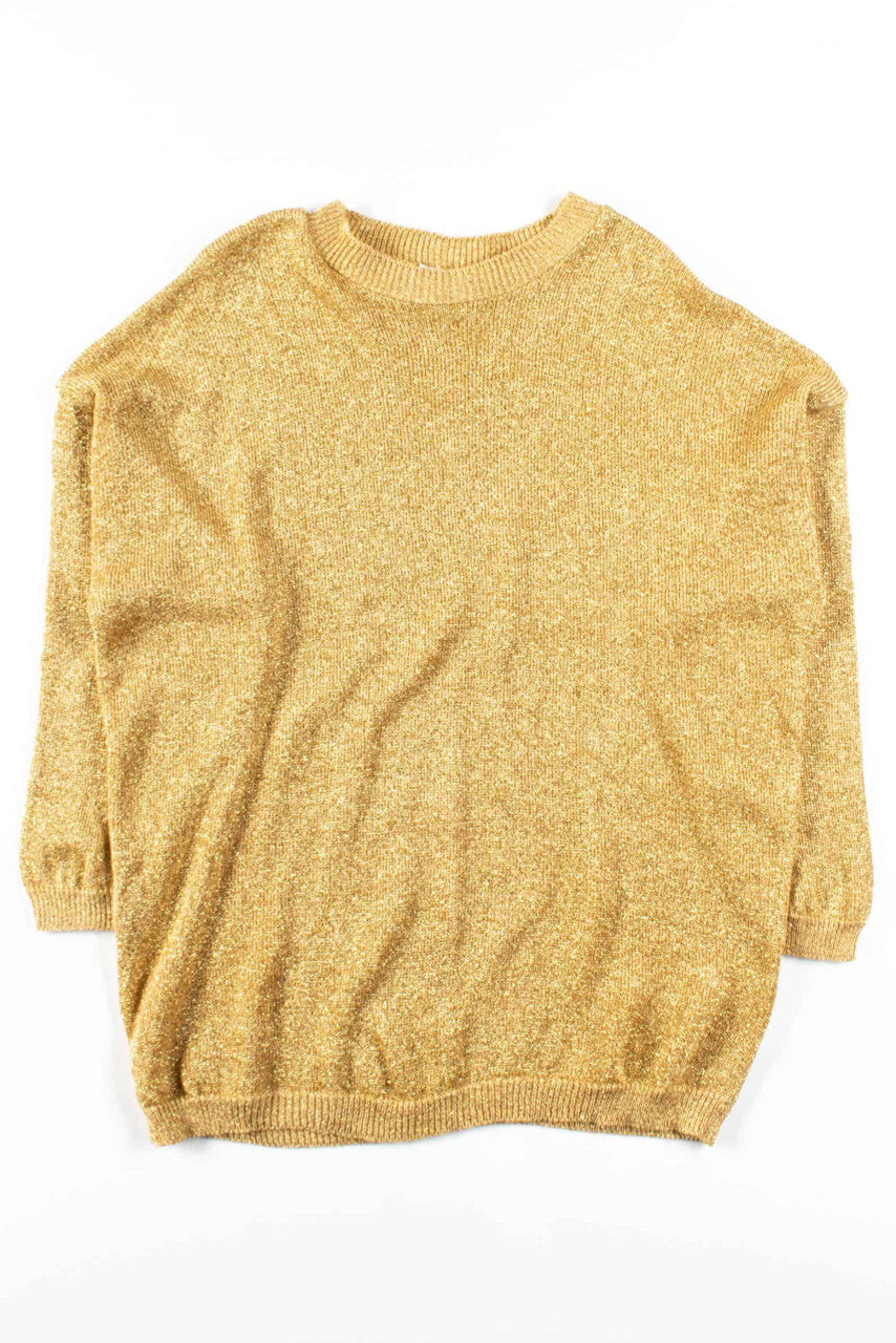 Gold Sparkly Metallic Sweater