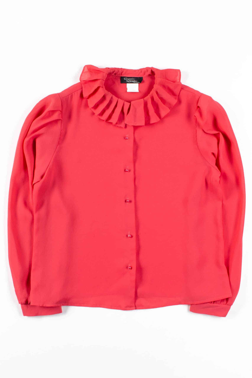 Pink Pleated Collar Blouse
