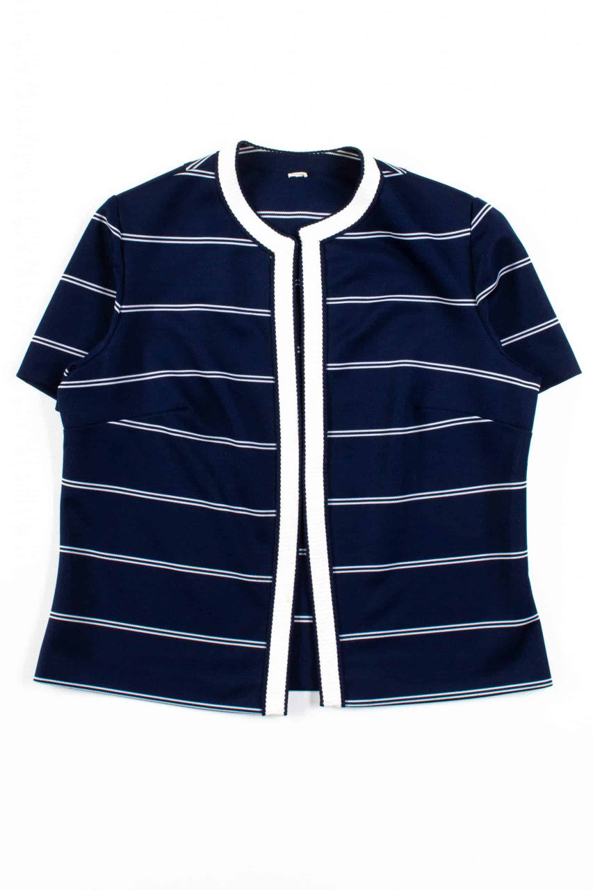 Navy Short Sleeve Open Cardigan