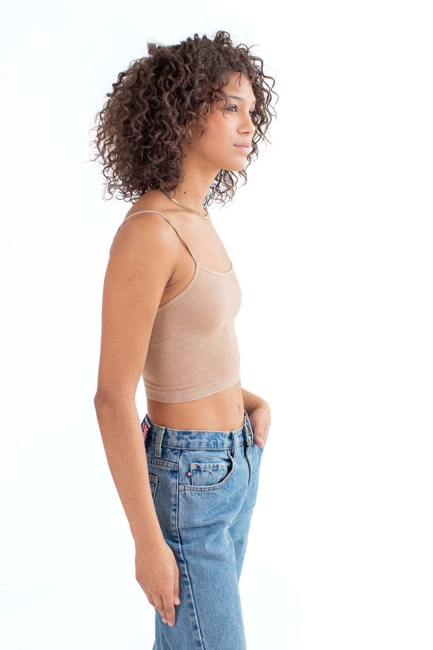 Washed Brown Seamless Cami