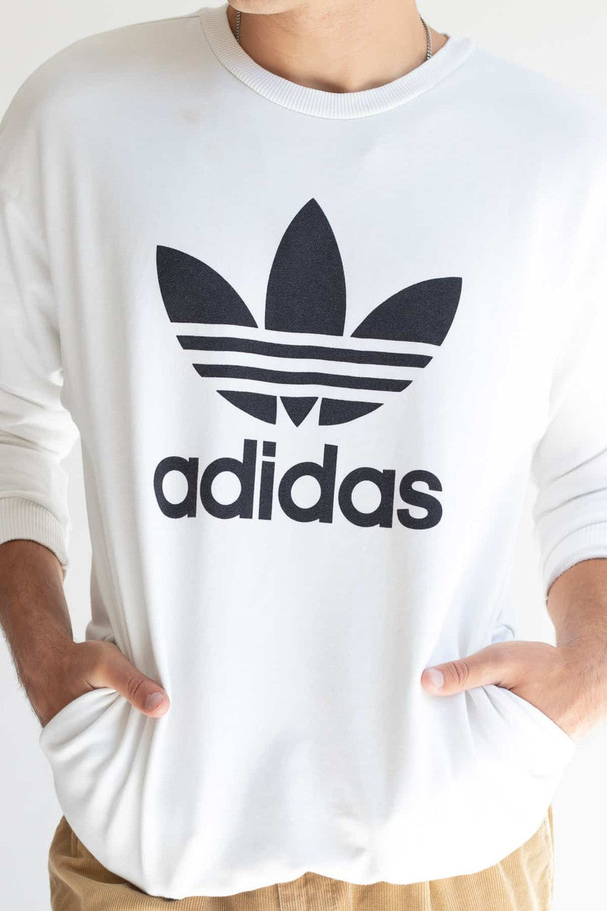 White Adidas Pocket Sweatshirt