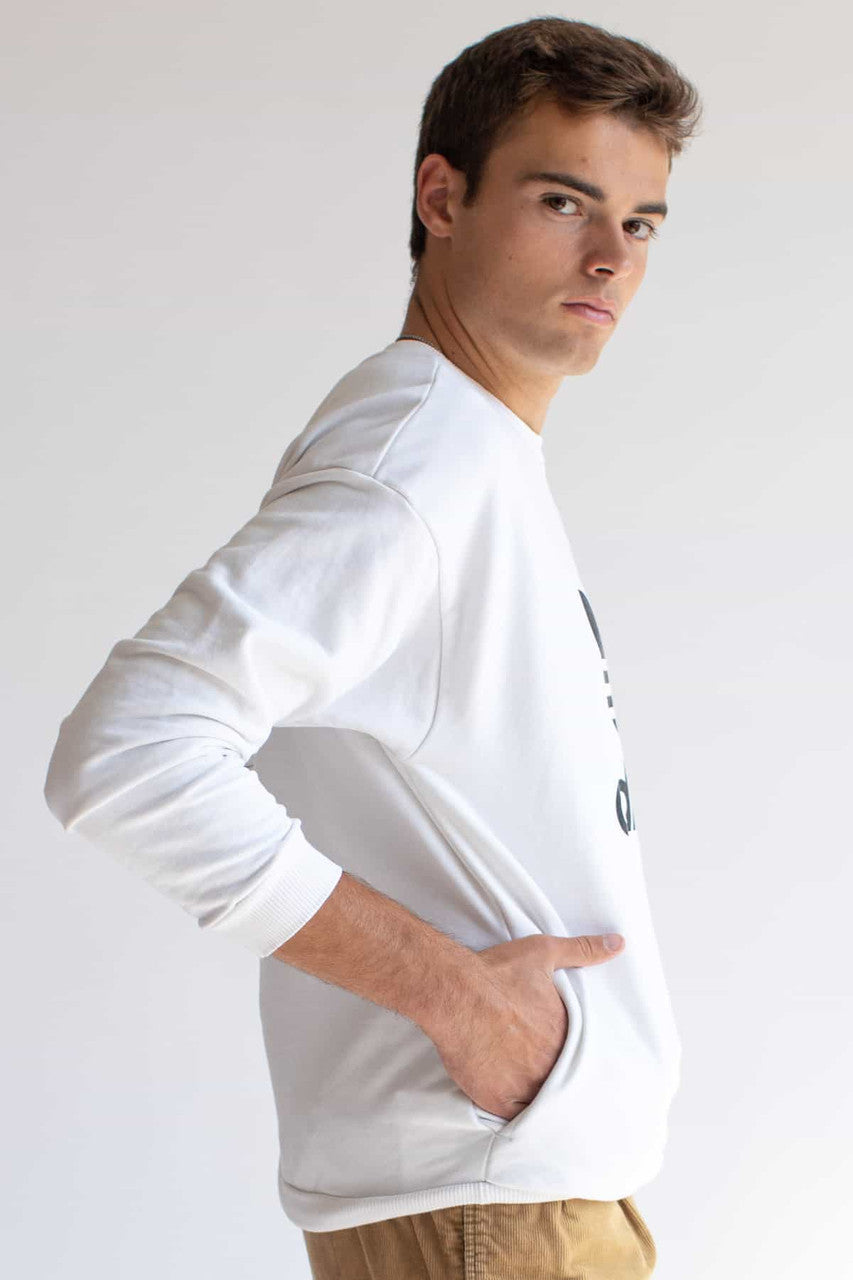 White Adidas Pocket Sweatshirt