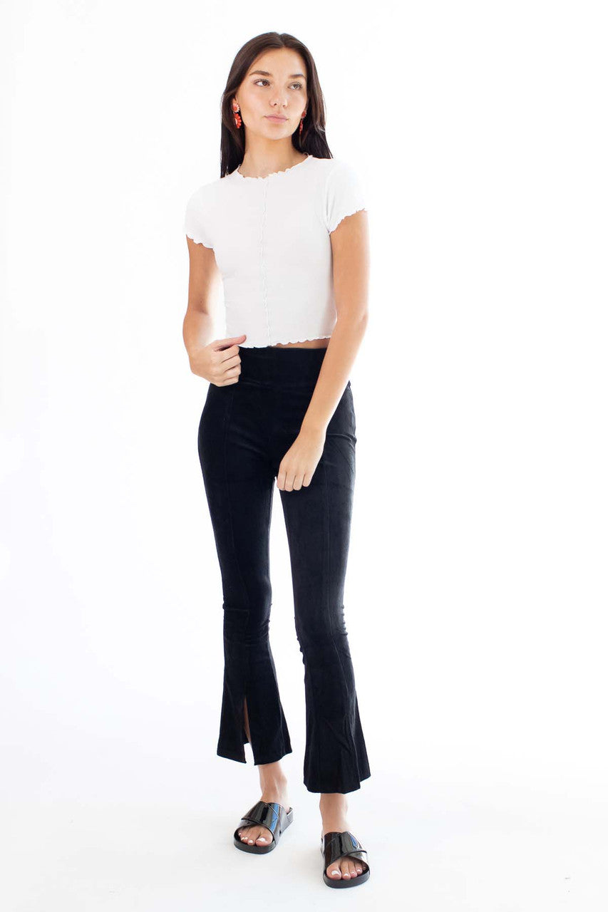 White Center Seam Lettuce Trim Tee