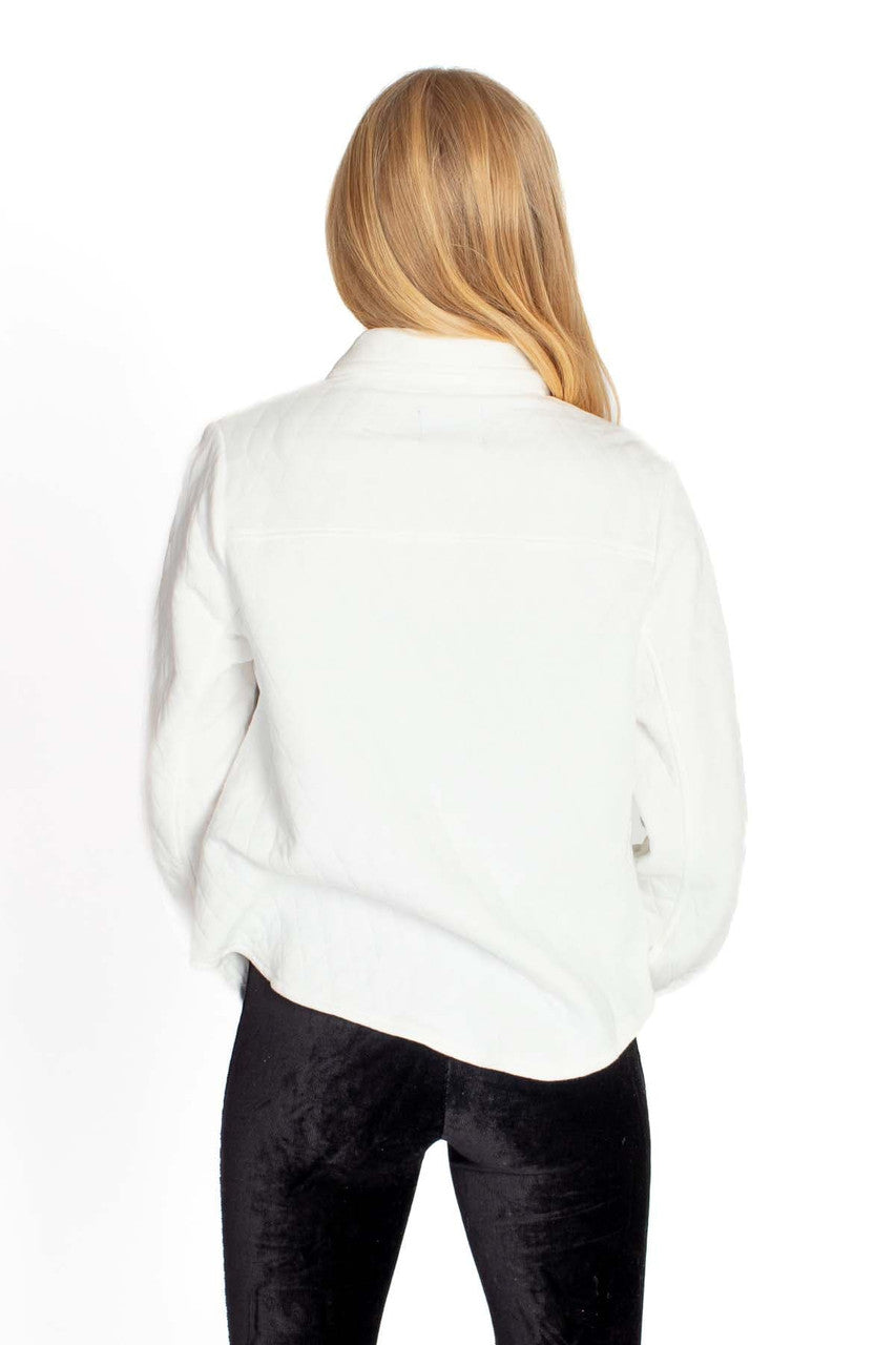 White Diamond Quilted Sweat Jacket