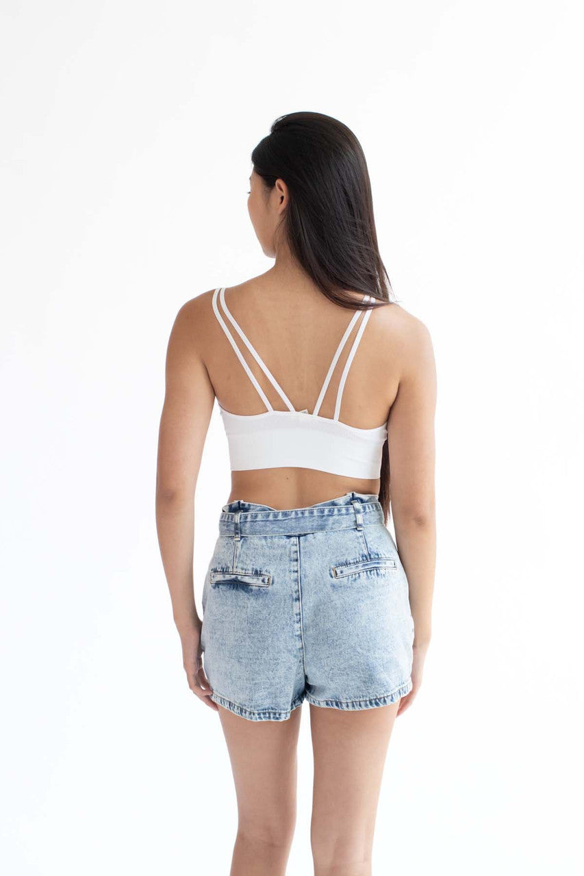 White Double Strap Seamless Cami