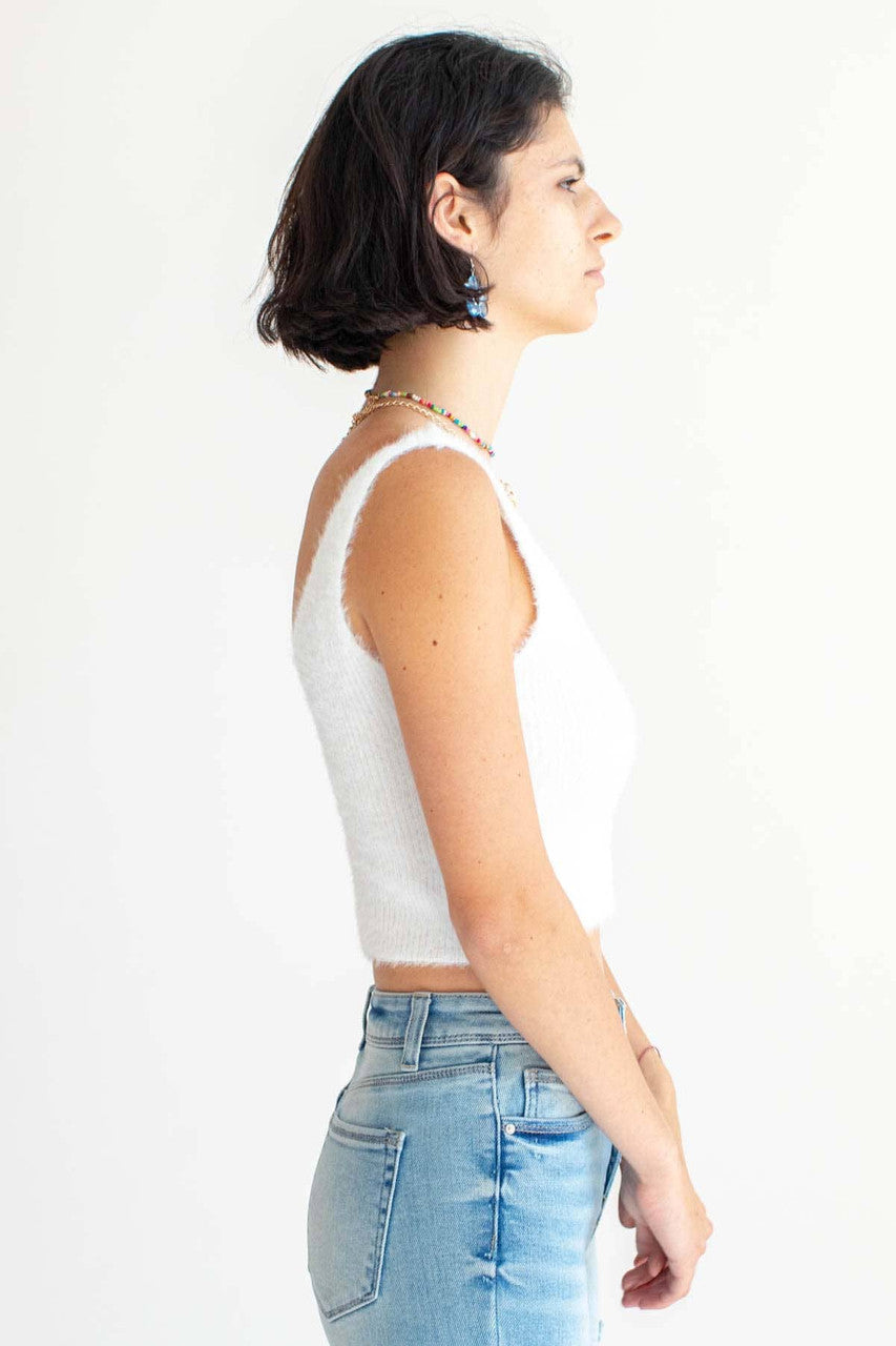 White Eyelash Tank