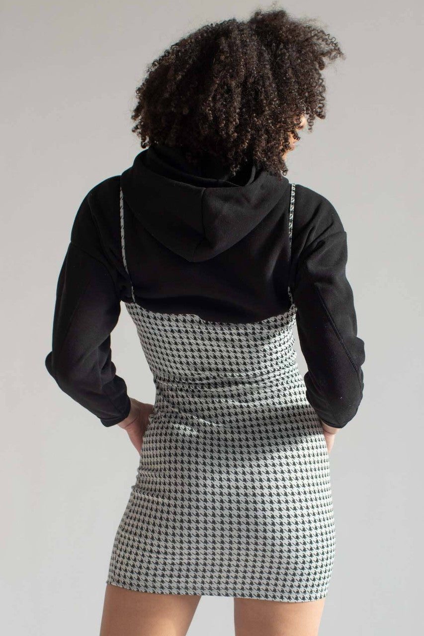 White Houndstooth Mini Dress