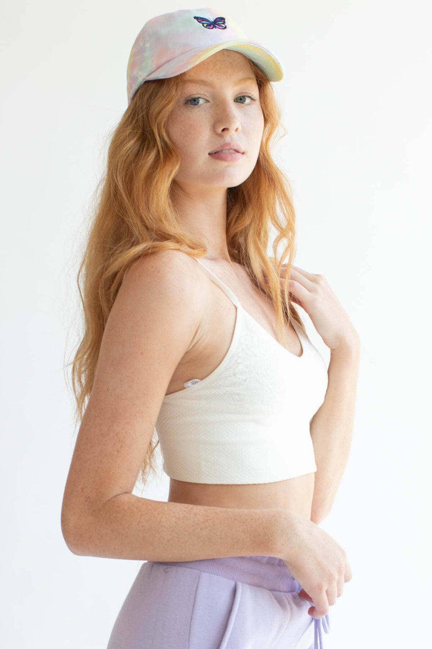 White Jacquard Seamless Bralette
